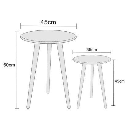 Imagem de Kit 2un Mesas de Canto Lateral Redonda Para Sala Pé Palito Retrô Preto