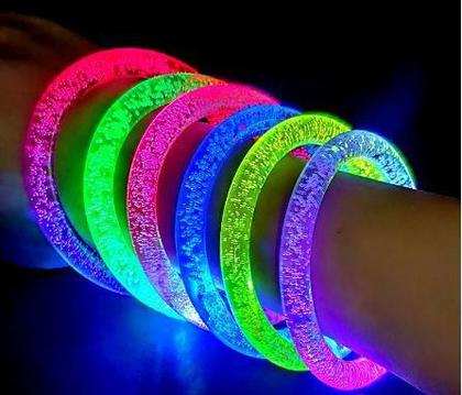 Imagem de Kit 2un Pulseira De Iluminação Acrílica LED a Bateria unisex