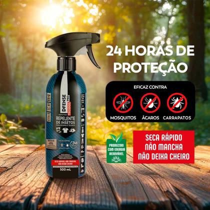 Imagem de Kit 2UN Repelente Insetos e Mosquitos Para Roupas Tecidos D-Fense Pro 500ml 12h