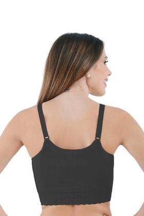 Imagem de Kit 2un sutiã alça fina colchete renda preto kelogel