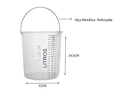 Imagem de Kit 2und Balde Plástico Graduado Transparente 20L Com Alça
