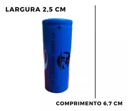 Imagem de Kit 2X Bateria Recarregável 26650 3.7V 16800Mah