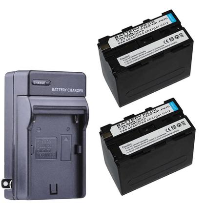 Imagem de Kit 2x Baterias e Carregador NP-F960 / F970 para Estúdio