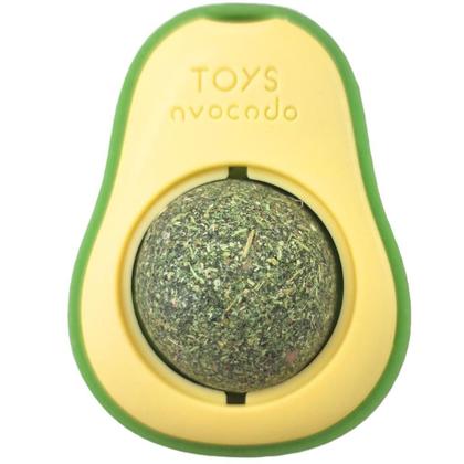 Imagem de Kit 2x Brinquedo de Gato Abacate Lambe Lambe Interativo com Bola Catnip Erva de Gato para Grudar