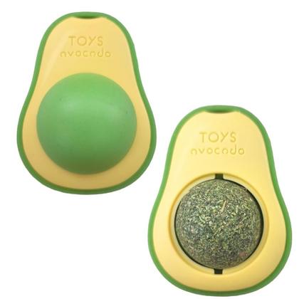 Imagem de Kit 2x Brinquedo de Gato Abacate Lambe Lambe Interativo com Bola Catnip Erva de Gato para Grudar