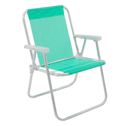 Imagem de Kit 2x Cadeira de Praia Alta Verde Mormaii Lazy em Alumínio com Poliéster Suporta Até 110kg - Bel