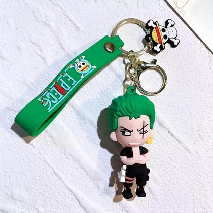 Imagem de Kit 2x Chaveiro 3d One Piece Luffy Roronoa Zoro Personagem Chave Carro Bolsa