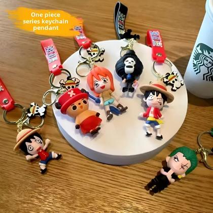 Imagem de Kit 2x Chaveiro 3d One Piece Luffy Roronoa Zoro Personagem Chave Carro Bolsa