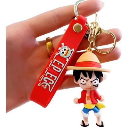 Imagem de Kit 2x Chaveiro 3d One Piece Luffy Roronoa Zoro Personagem Chave Carro Bolsa