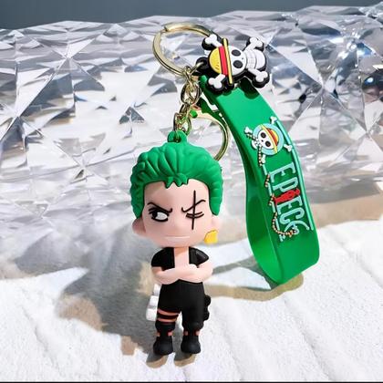 Imagem de Kit 2x Chaveiro 3d One Piece Luffy Roronoa Zoro Personagem Chave Carro Bolsa