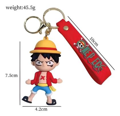 Imagem de Kit 2x Chaveiro 3d One Piece Luffy Roronoa Zoro Personagem Chave Carro Bolsa
