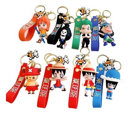 Imagem de Kit 2x Chaveiro 3d One Piece Luffy Roronoa Zoro Personagem Chave Carro Bolsa