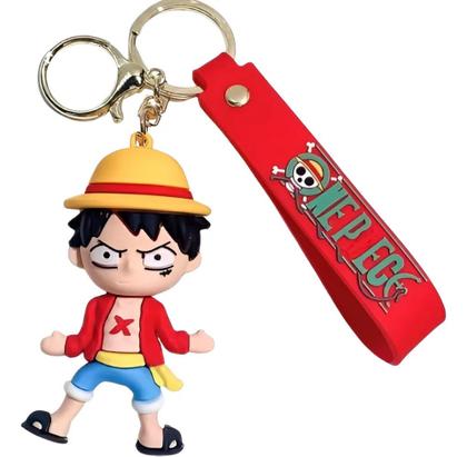 Imagem de Kit 2x Chaveiro 3d One Piece Luffy Roronoa Zoro Personagem Chave Carro Bolsa