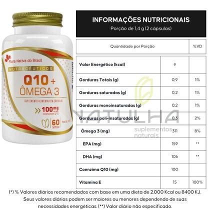 Imagem de KIT 2X Coenzima Q10 100mg com Ômega 3 60 cápsulas - Flora Nativa