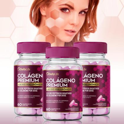 Imagem de Kit 2x Colágeno Premium com Ácido Hialurônico - 2,5g de Peptídeos Bioativos por Dose, Sem Glúten, Sabor Tutti-Frutti