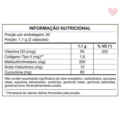 Imagem de Kit 2x colágeno tipo ii + curcuma ácido hialurônico vit d3 + msm