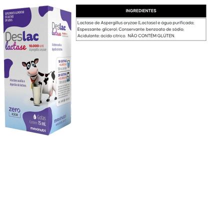 Imagem de KIT 2X DESLAC Lactase 10.000 FCC em gotas 15ml - Maxinutri