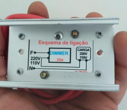 Imagem de Kit 2x Dimmer 4000w 25a bivolt 110v / 220v controlador velocidade dimer potência motor