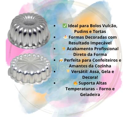 Imagem de Kit 2x Formas De Bolo Decoradas Suíça 2(20x8cm)+ Charlote G