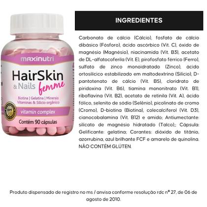 Imagem de KIT 2X HairSkin Femme 90 cápsulas - Maxinutri