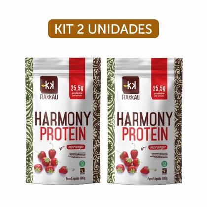 Imagem de Kit 2X: Harmony Protein Morango Vegana Rakkau 600G