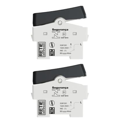 Imagem de Kit 2x Interruptor Simples S3B72011 Grafite Miluz Schneider