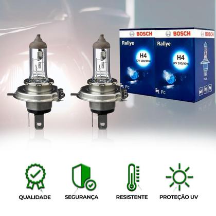 Imagem de Kit 2x Lâmpada Automotiva H4 12V 100/90w ( P43t )  Rallye Halógena Farol Para Carro