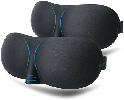 Imagem de Kit 2x Máscara Tapa Olhos Para Dormir 3D Unissex Blackout Confortável Viajar Relaxar Repouso