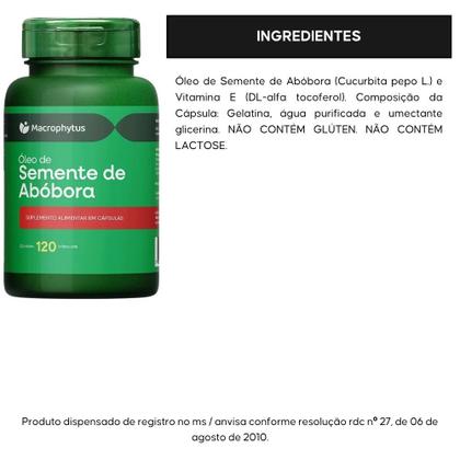 Imagem de KIT 2X Óleo de Semente de abóbora 120 cápsulas - Macrophytus
