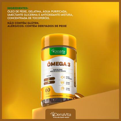 Imagem de Kit 2x Ômega 3 Ultra Concentração 824mg, Epa 540mg, Dha 360mg, 120 Cápsulas, Denavita