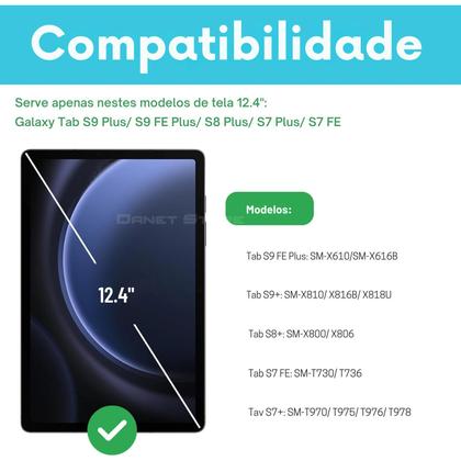 Imagem de Kit 2x Película De Vidro Temperado Para Galaxy Tab S9 Plus