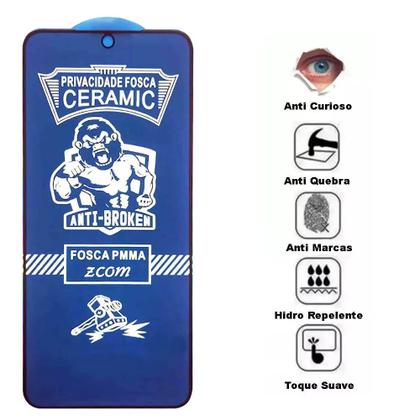 Imagem de kit 2x Películas 9D Privacidade Fosca Cerâmica Compatível Com Samsung Galaxy A04 A05 A14 A34 A35 A54 A55 Todos os Modelos