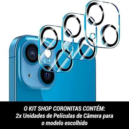 Imagem de Kit 2x Películas de Vidro Protetoras Câmera Lente Compatível iPhone 13