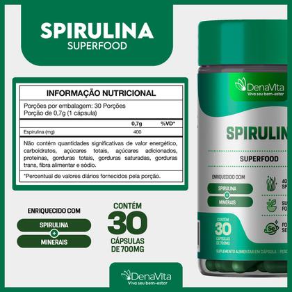 Imagem de Kit 2x Pote Spirulina Pura Premium, Rico em Proteínas, Vitaminas e Selênio, Vegana, Denavita