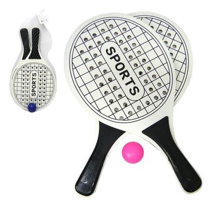 Imagem de Kit 2x Raquetes Frescobol Tênis De Praia Beach Tennis Bola
