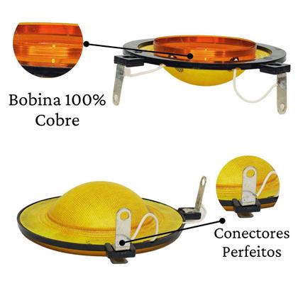 Imagem de Kit 2x Reparos Driver Paralelo Hdi 320 Corneta Fenólico 100w Rms 8 Ohms Reforçado Compatível Com Selenium Jbl