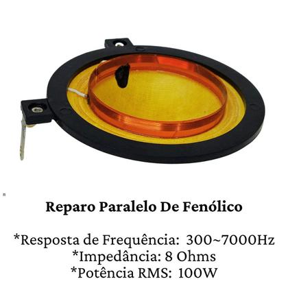 Imagem de Kit 2x Reparos Driver Paralelo Hdi 320 Corneta Fenólico 100w Rms 8 Ohms Reforçado Compatível Com Selenium Jbl
