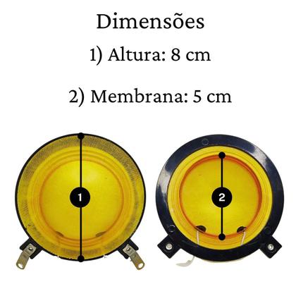 Imagem de Kit 2x Reparos Driver Paralelo Hdi 320 Corneta Fenólico 100w Rms 8 Ohms Reforçado Compatível Com Selenium Jbl