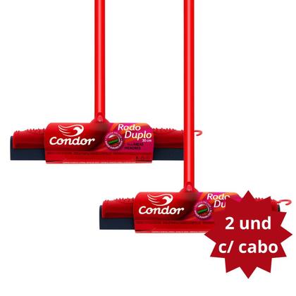 Imagem de Kit 2x Rodos Duplo Condor 1126 30cm Com Cabo