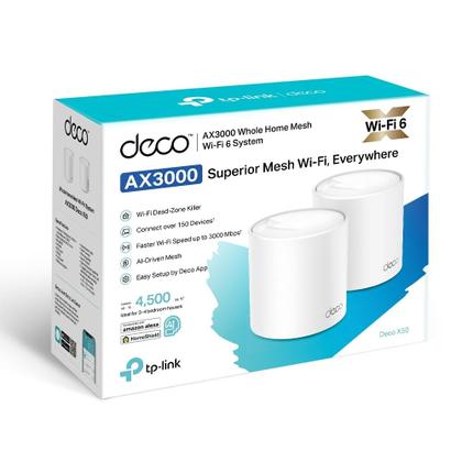 Imagem de Kit 2x Roteador TP-Link DECO X50 Wi-Fi 6 Mesh Gigabit Dual Band AX3000 V1.33