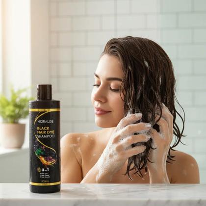 Imagem de Kit 2x Shampoo Tonalizante Preto 3 Em 1 Hidralise 500ml