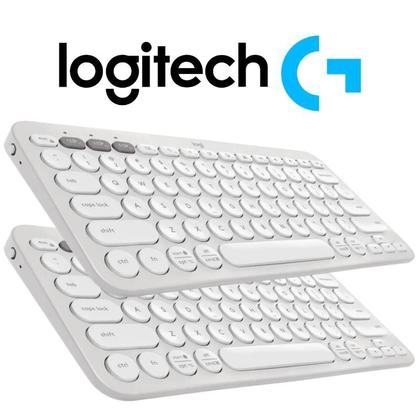 Imagem de Kit 2x Teclado Bluetooth LOGITECH K380S Pebble Key 2 Branco
