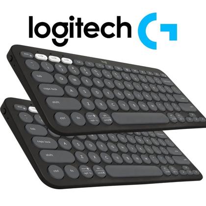 Imagem de Kit 2x Teclado Bluetooth LOGITECH K380S Pebble Key 2 Grafite