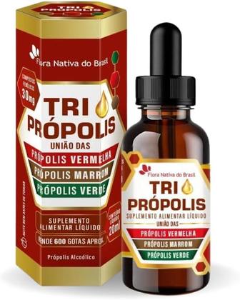 Imagem de Kit 2x Tri Própolis (Verde, Vermelha e Marrom) Em Gotas 20ml Flora Nativa