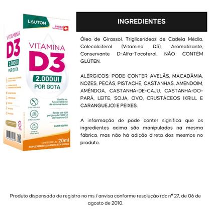 Imagem de KIT 2X Vitamina D3 Pura em Gotas 20ml - Lauton