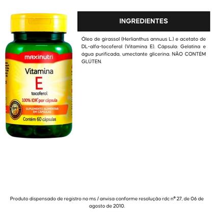Imagem de KIT 2X Vitamina E 100% IDR 60 cápsulas - Maxinutri