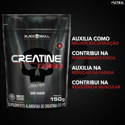 Imagem de Kit 2x Whey Turbo + 2x Creatina 150g + Pré-Treino BOPE 150g + Thermo Flame Termogênico 120 Tabletes+ 2x Coqueteleira - Black Skull