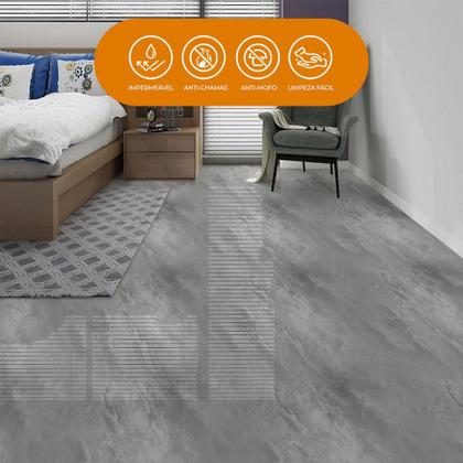 Imagem de Kit 3 Adesivo Vinilico Piso Lavavel Cimento Queimado 6M