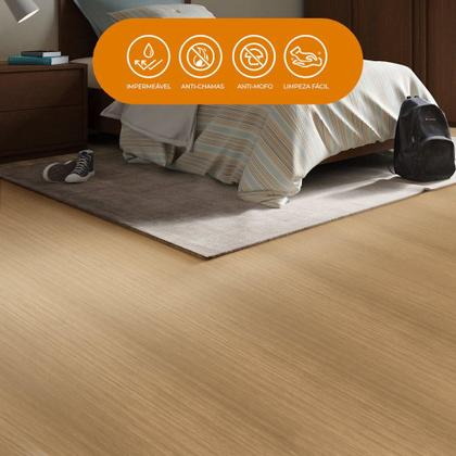 Imagem de Kit 3 Adesivo Vinilico Piso Lavavel Madeira Cedro Clara 6M