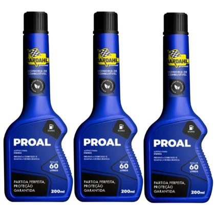 Imagem de Kit 3 Aditivo Bardahl Proal 200ml Combustível Álcool Etanol Limpa Bico Injetores Motor 3un